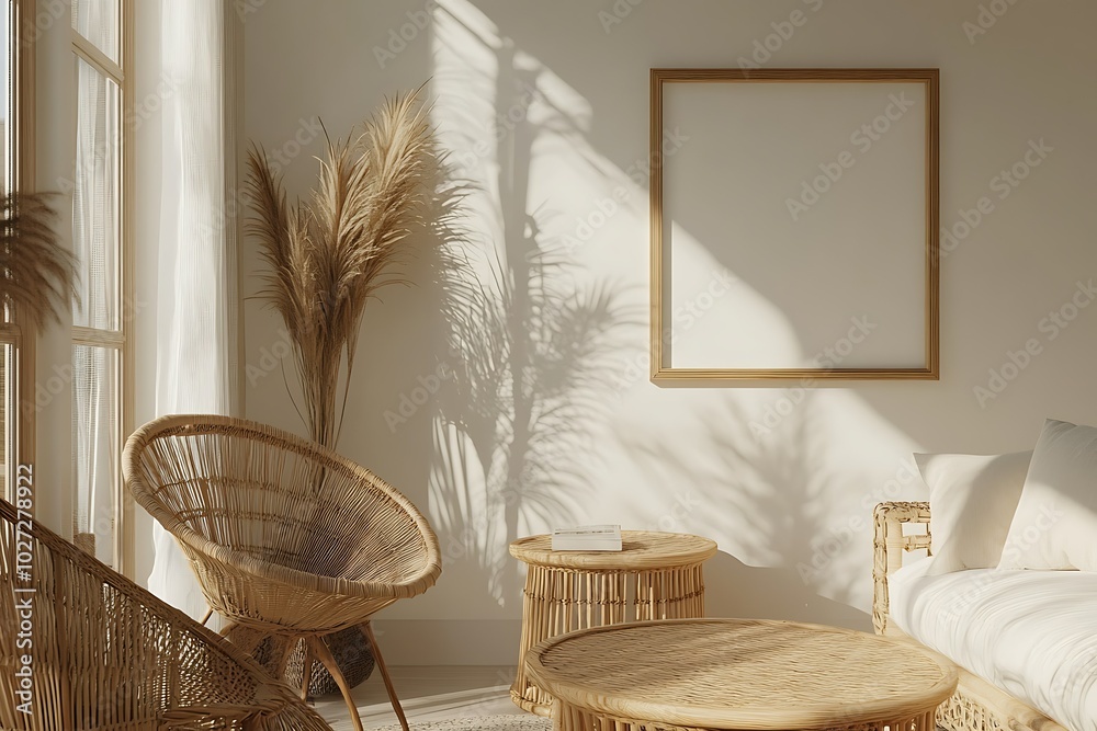 Cozy interior with natural light and decorative plants. Cozy interior with natural light and decorative plants.