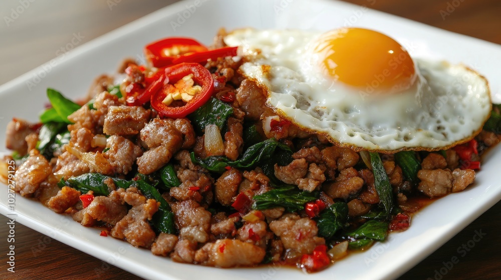 Stir-fried Meat with Egg and Spicy Vegetables Stir-fried Meat with Egg and Spicy Vegetables