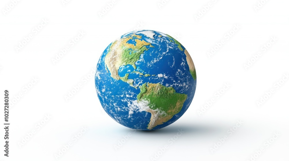 Earth Globe with North and South America Visible