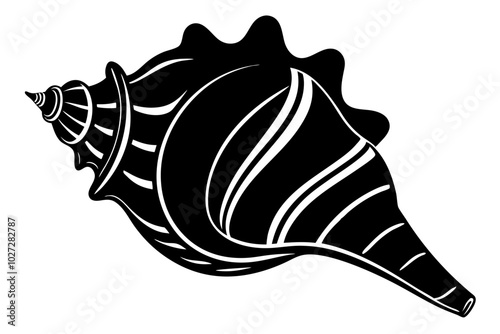 wind instruments conch shell  silhouette icon