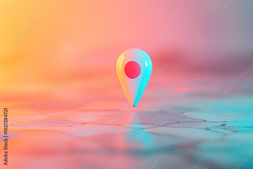 Closeup photo of map pin on colorful background Closeup photo of map pin on colorful background