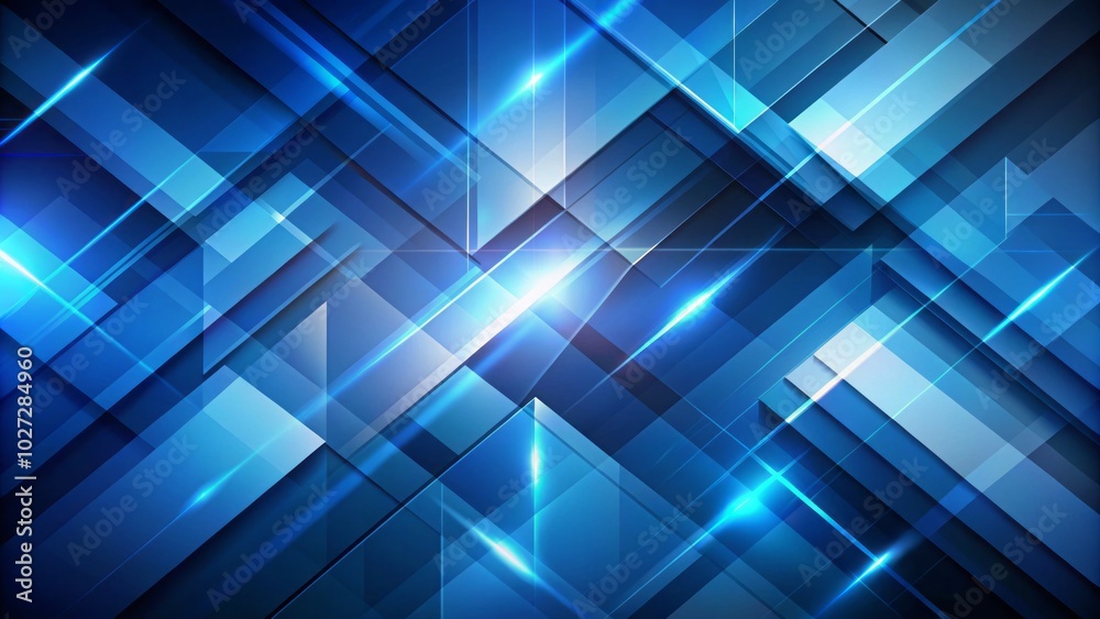 Fototapeta premium A captivating blue geometric background enhances low light photography, creating striking visuals perfect for banner and poster designs that demand attention and evoke emotion.