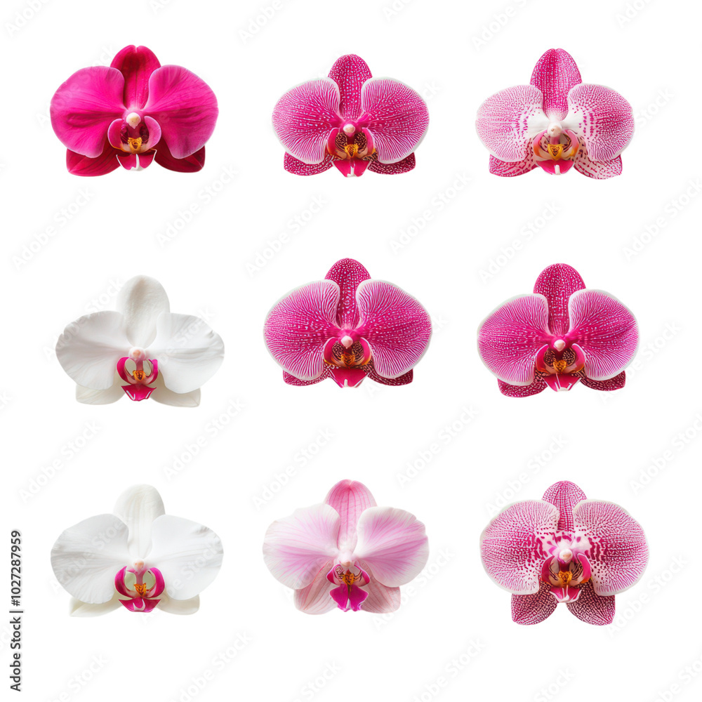Vibrant Collection of Flowering Orchid Plant Elements in Various Colors and Styles for Nature Enthusiasts Vibrant Collection of Flowering Orchid Plant Elements in Various Colors and Styles for Nature Enthusiasts