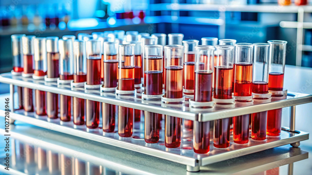 Blood test  tubes in laboratory