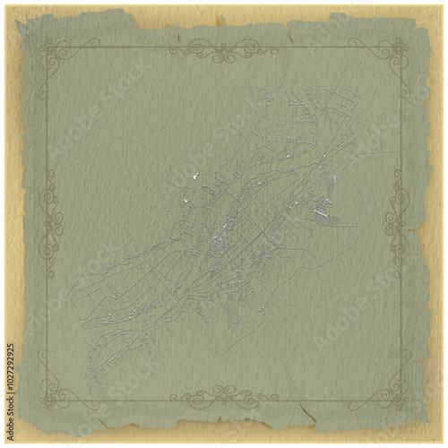 A vintage design background frame for street map of Luxor Egypt