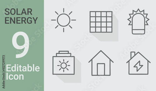 A picture of 9 solar bundle a house and a house with the words solar on it	
