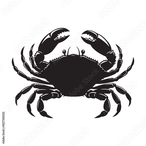 Crab silhouette vector art illustration	