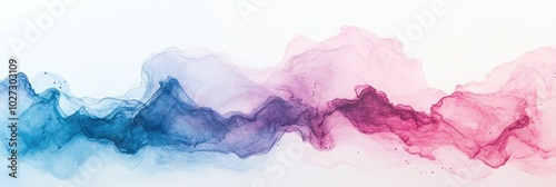 Soft gradient of diluted ink with natural watercolor like transitions and light, wispy edges