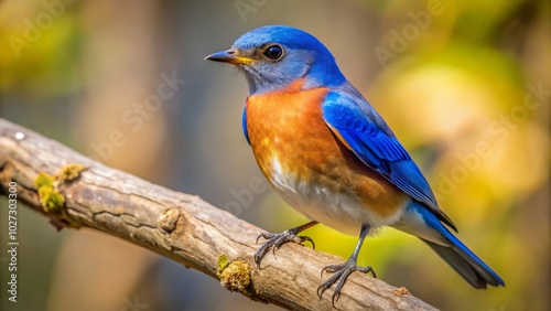 A stunning aerial view captures the vibrant Eastern Bluebird in Chesapeake and Ohio Canal National Historical Park, Maryland, showcasing its beauty amid picturesque landscapes. photo