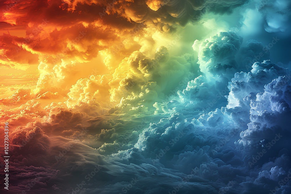 There is a rainbow of clouds in the sky There is a rainbow of clouds in the sky