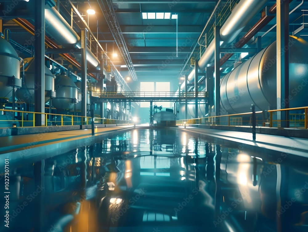 Futuristic Water Purification Plant with AI Driven Process for Efficient Resource Management Futuristic Water Purification Plant with AI Driven Process for Efficient Resource Management