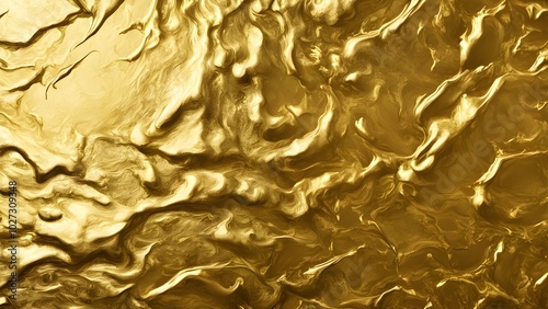 Wrinkled gold foil sheet background
