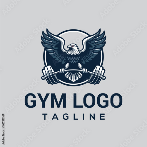 eagle fitness and gym logo. with vector template