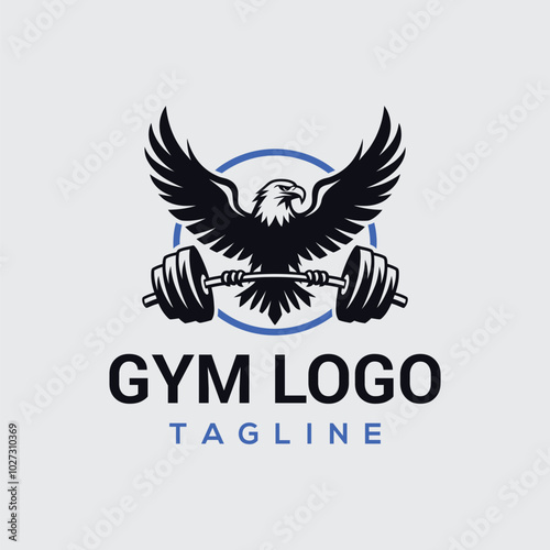 eagle fitness and gym logo. with vector template