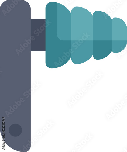 Minimalist icon of green foam earplugs for noise reduction