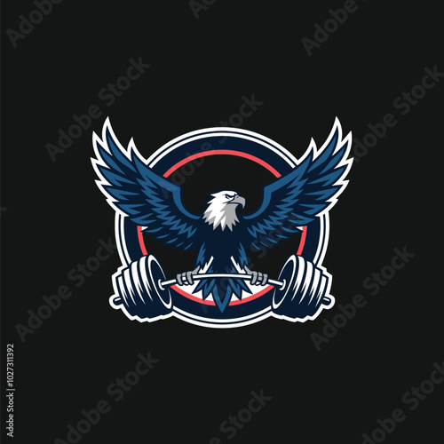 eagle fitness and gym logo. with vector template