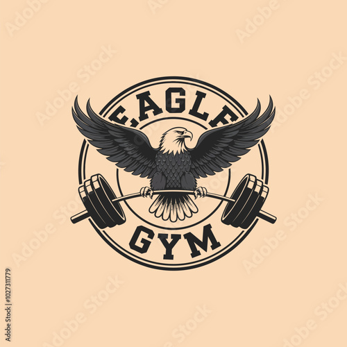 eagle fitness and gym logo. with vector template