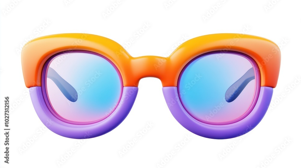 Fototapeta premium Colorful 3D Rendered Sunglasses with Gradient Lens