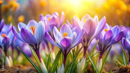 Breathtaking macro photography captures the vibrant beauty of spring crocus flowers, showcasing nature's remarkable colors and intricate details that celebrate the season's renewal.