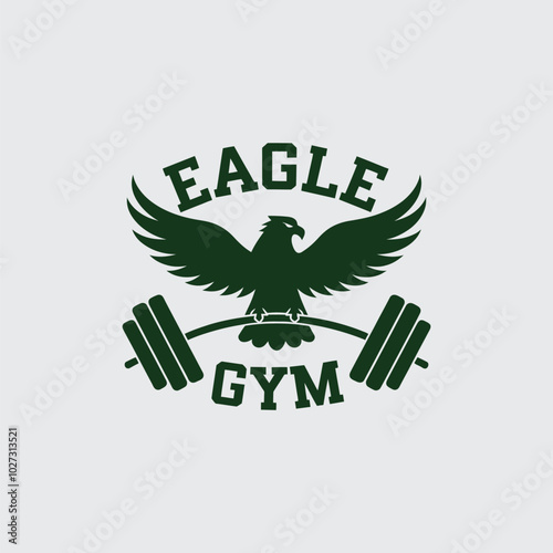 eagle gym and fitness logo concept with vector template design