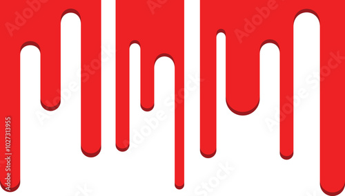 red paint and drops of blood, dripping paint on the wall, thick paint
