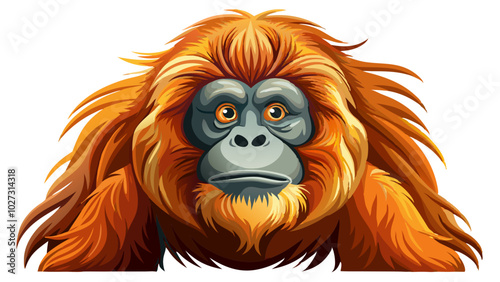 orangutan illustration - vector illustration orangutan, Sumatran orangutan vector