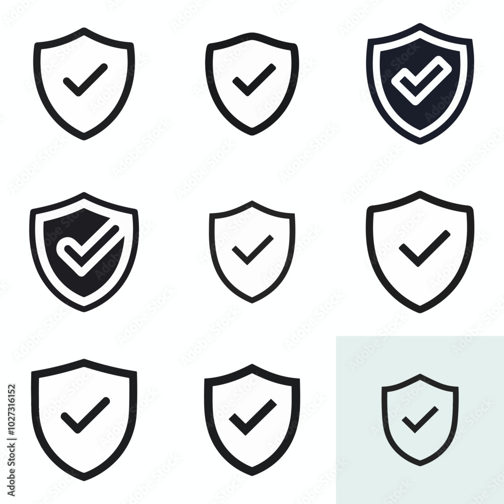 collection of checkmark icon logo on white background