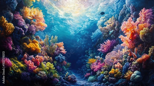 High-angle view of a vibrant underwater world