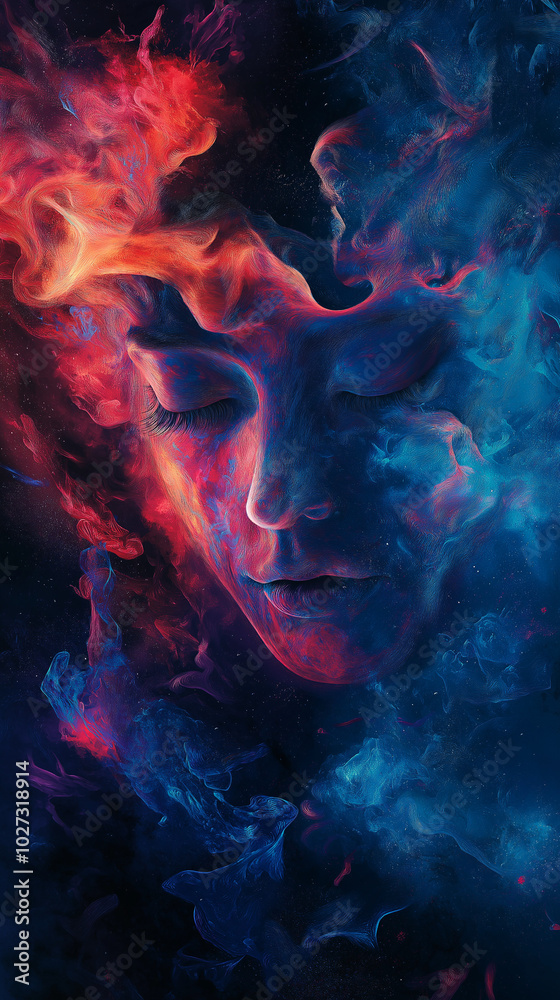 Woman with Chaotic Mind, Mental Disease Surreal Woman with Chaotic Mind, Mental Disease Surreal