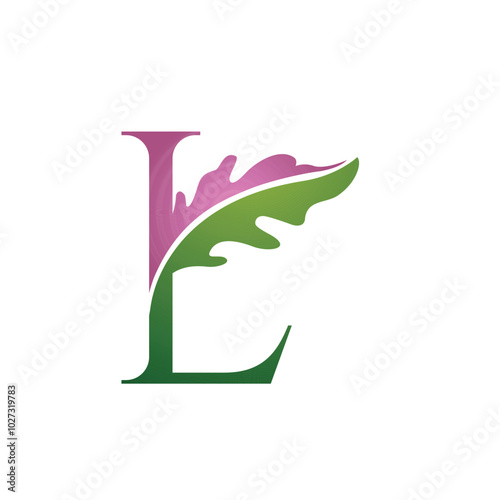 Vector Single Letter L Nature Logo