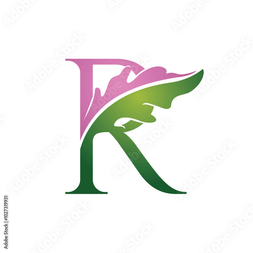 Vector Single Letter R Nature Logo