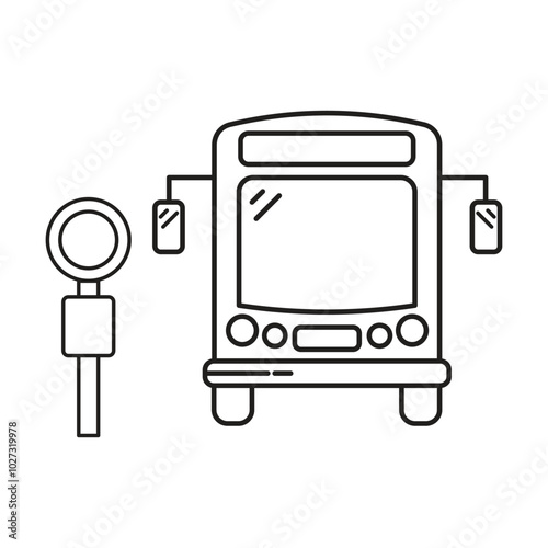 Bus stop icon vector on white background