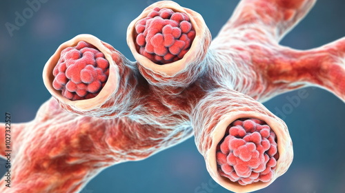 3D Illustration of Aspergillus Fungus. photo