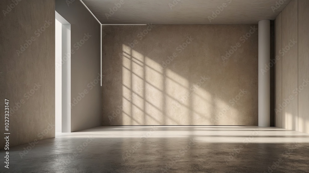 Obraz premium abstract minimal empty gray beige 3d room background