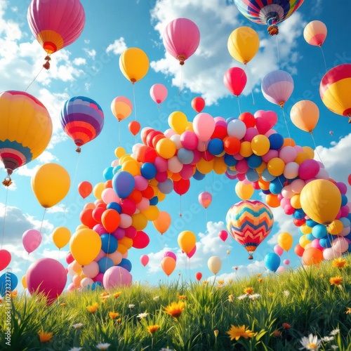 balloons in the sky