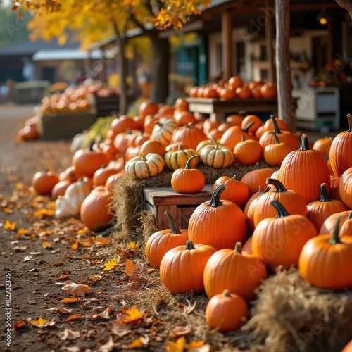 pumpkins in the fall