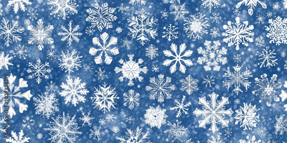background with white snowflakes on blue background with white snowflakes on blue