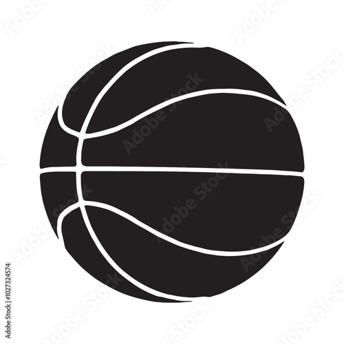 Dynamic Basketball Vector Silhouette Design Perfect for Sports Graphics and Merchandise