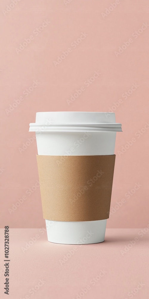 A simple and elegant coffee cup stands on a soft pink background. This image captures the essence of everyday coffee moments. Perfect for branding and lifestyle projects. AI A simple and elegant coffee cup stands on a soft pink background. This image captures the essence of everyday coffee moments. Perfect for branding and lifestyle projects. AI