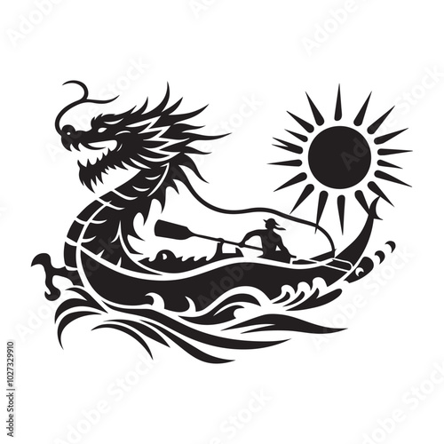 Vector Dragon Boat Design Illustration