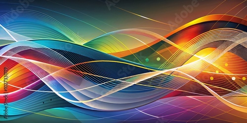 Explore a panoramic abstract linear graphic background, perfect for modern design and art projects, enhancing creativity with vivid lines and dynamic compositions. photo