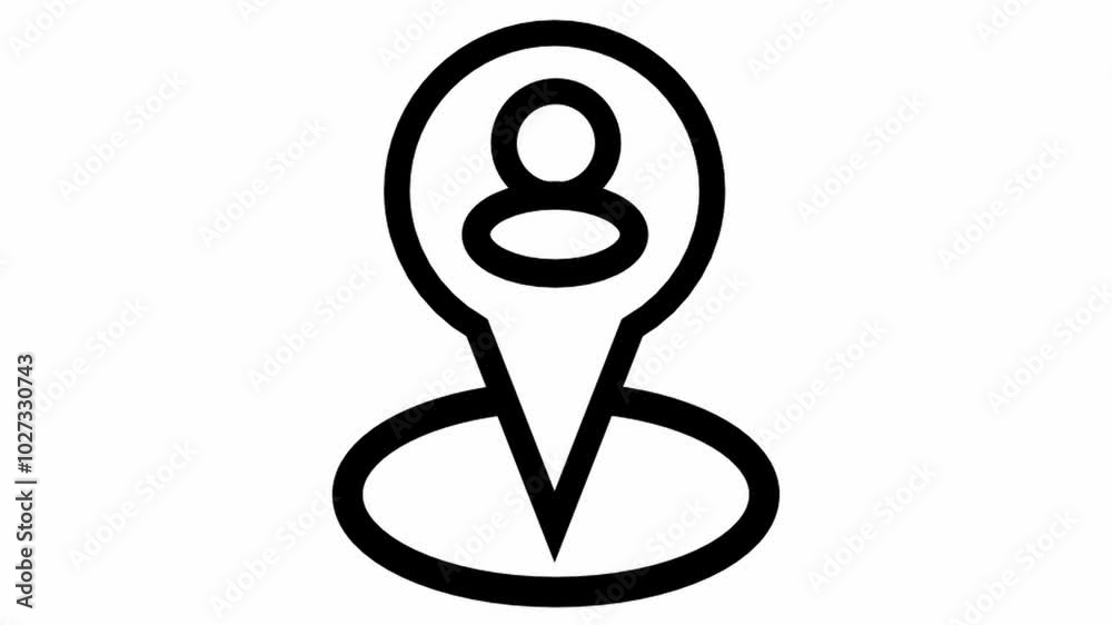 Modern personal Location pin animated icon - location and navigation motion design Modern personal Location pin animated icon - location and navigation motion design