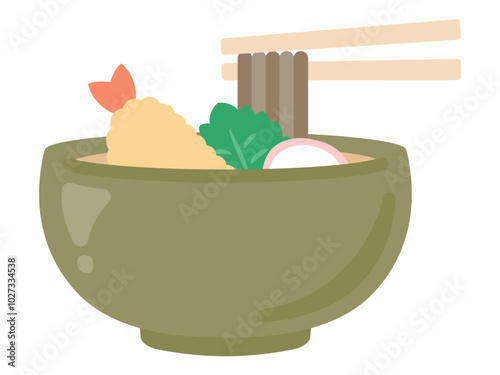 年越し蕎麦のベクターイラスト02