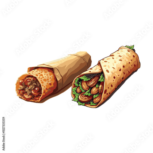  beef shawarma wraps with fresh vegetables