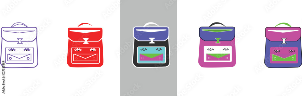 simple modern school, bag icon, kids study schoolbag. simple modern school, bag icon, kids study schoolbag.