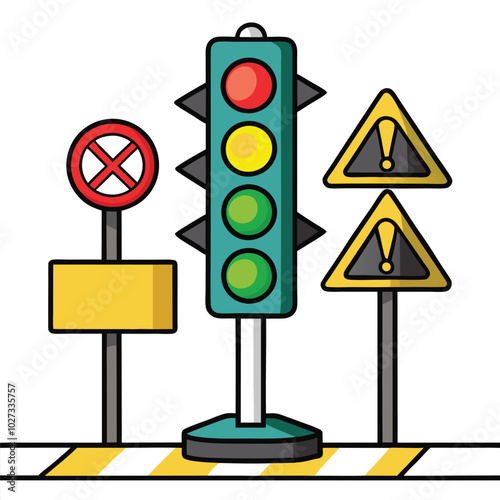 Traffic Light vector illustration.