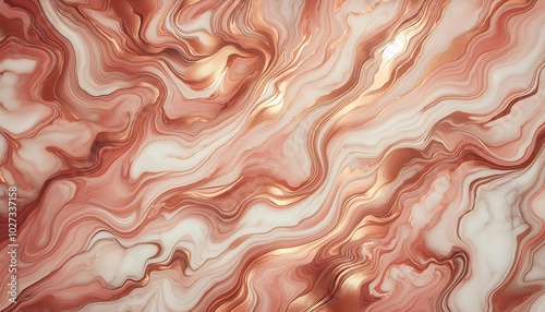 rose gold marble texture background with ombre effect and white veins,generative ai