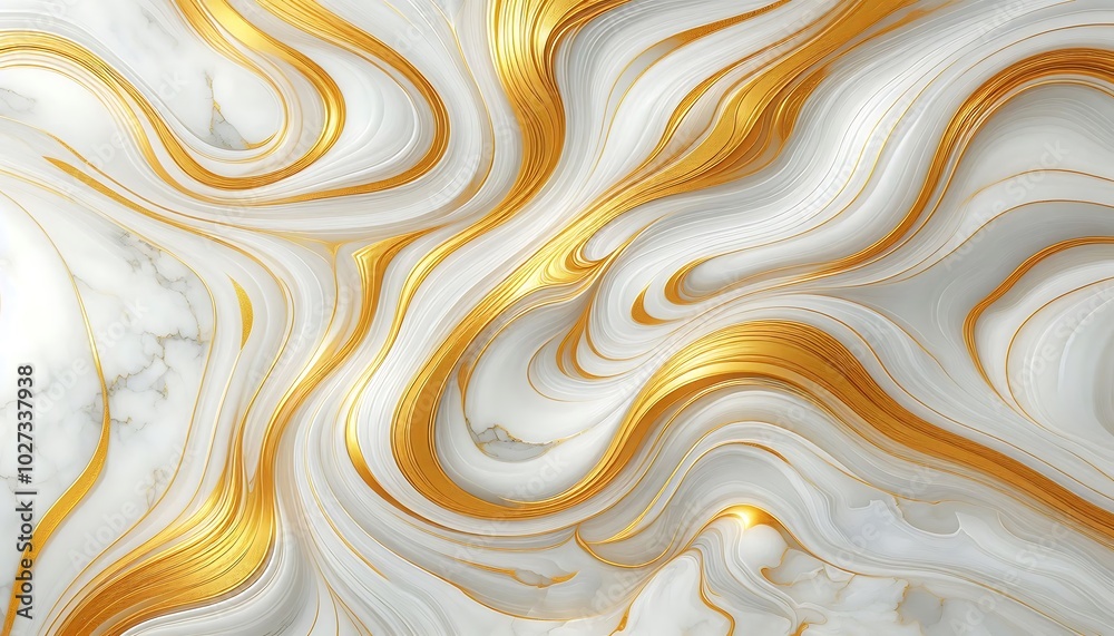 Fototapeta premium white gold marble texture background with smooth transition,generative ai