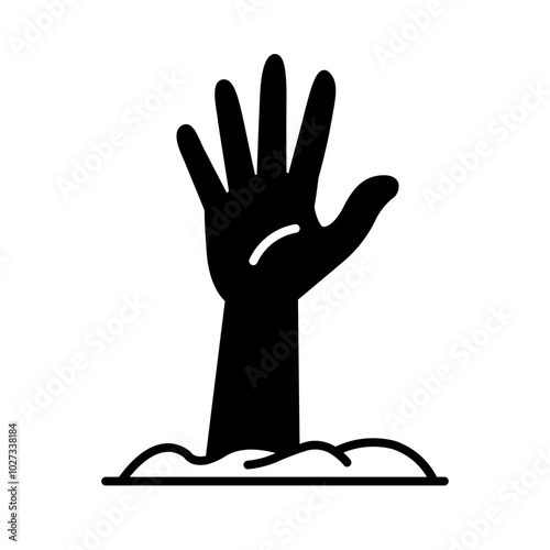 zombie hand graveyard Halloween  Icon