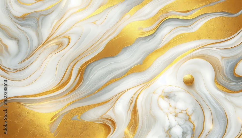 Obraz premium white gold marble texture background with smooth transition,generative ai